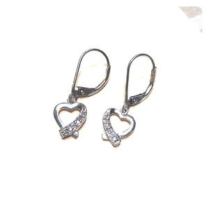 Diamond & Sterling Silver Lever-back Earrings
